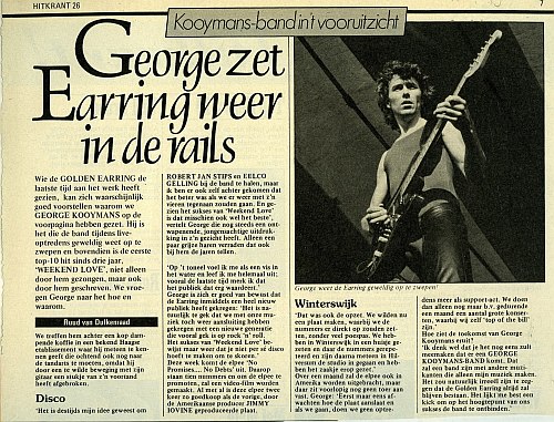 Hitkrant magazine 26 June 28 1979 article George zet Earring weer in de rails